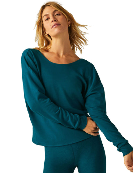 Beyond Yoga Plot Twist Reversible Pullover - Majestic Blueimage4- The Sports Edit