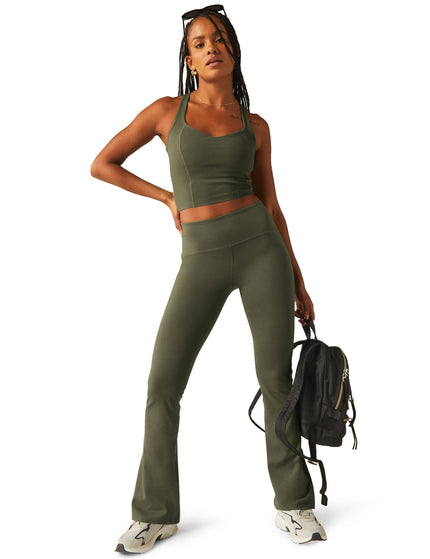 Beyond Yoga POWERBEYOND Intensity Racerback Cropped Tank - Modern Oliveimage4- The Sports Edit