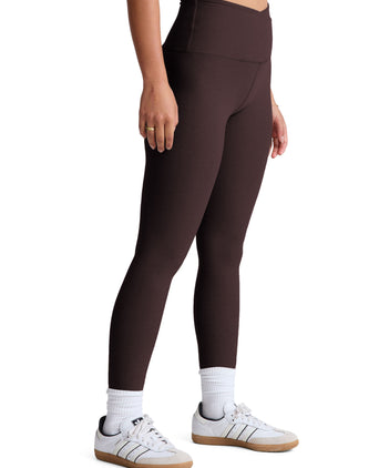 Spacedye At Your Leisure High Waisted Midi Legging - Dark Chocolate Heather