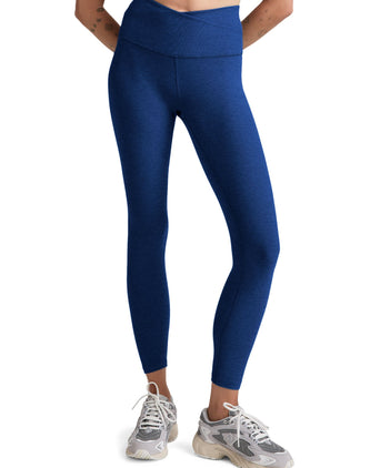 Spacedye At Your Leisure High Waisted Midi Legging - Marine Blue Heather
