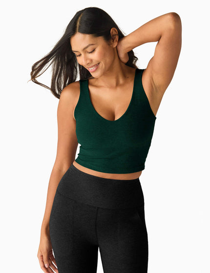 Beyond Yoga Spacedye Good Day Cropped Tank - Dark Spruce Green Heatherimage1- The Sports Edit