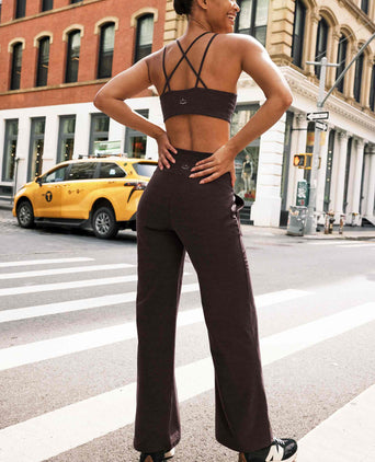 Spacedye Laid Back Wide Leg Pant - Dark Chocolate Heather