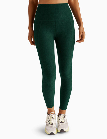 Beyond Yoga SPACEDYE OUT OF POCKET HIGH WAISTED MIDI LEGGINGDARK SPRUCE GREEN HEATHERimage1- The Sports Edit