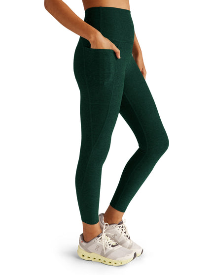 Beyond Yoga Spacedye Out Of Pocket High Waisted Midi Legging - Dark Spruce Green Heatherimage3- The Sports Edit