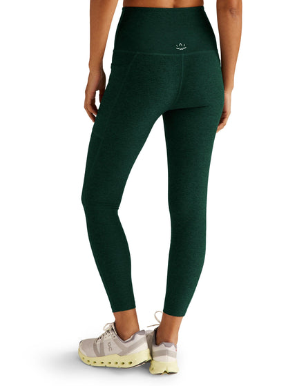 Beyond Yoga SPACEDYE OUT OF POCKET HIGH WAISTED MIDI LEGGINGDARK SPRUCE GREEN HEATHERimage2- The Sports Edit