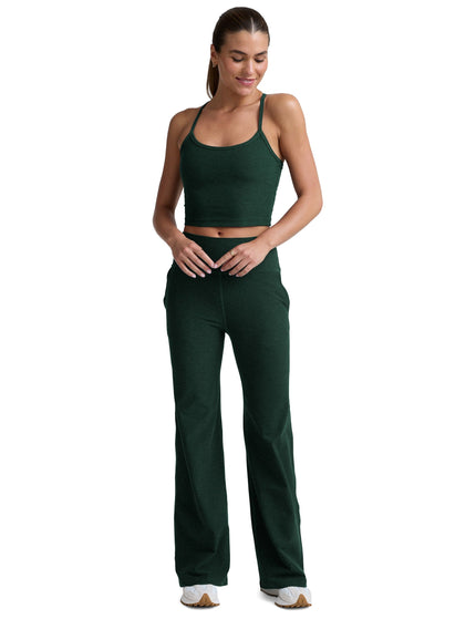 Beyond Yoga Spacedye Slim Racerback Cropped Tank - Dark Spruce Green Heatherimages5- The Sports Edit