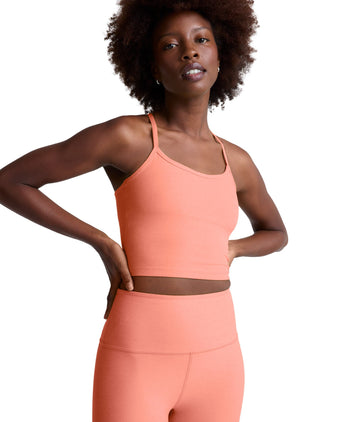 Spacedye Slim Racerback Cropped Tank - Dreamsicle Heather
