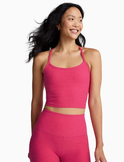 Beyond Yoga Spacedye Slim Racerback Cropped Tank - Vivid Pink Heatherimage1- The Sports Edit