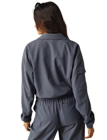 Beyond Yoga Status Pocket Sleeve Cropped Jacket - Night Shadowimage2- The Sports Edit