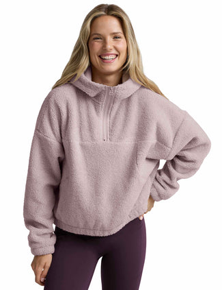 Unity 1/4 Zip Hoodie - Pale Pink