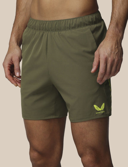 Castore Apex 6" Shorts w/ Inner Brief - Ivy Green/Safety Yellowimages1- The Sports Edit
