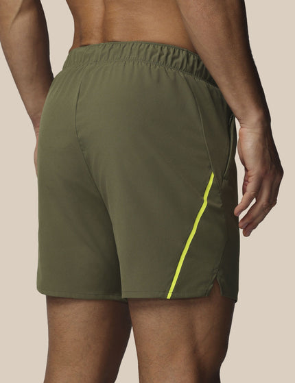 Castore Apex 6" Shorts w/ Inner Brief - Ivy Green/Safety Yellowimages2- The Sports Edit