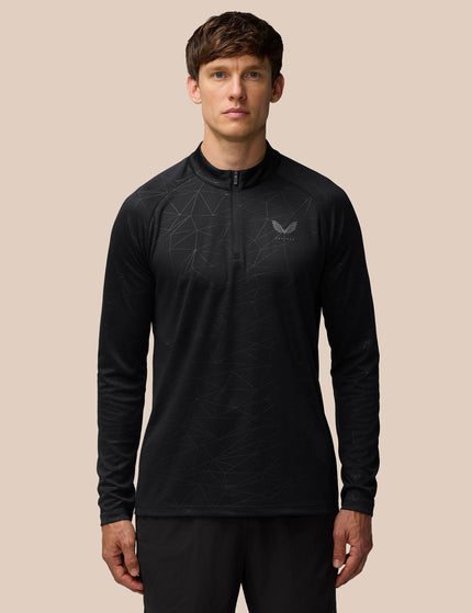 Castore Aop 1/4 Zip Longsleeve Top - Black/Gunmetalimage1- The Sports Edit