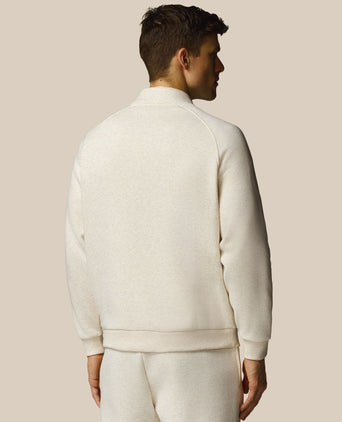 Adapt Cotton Fleece Quarter Zip Sweatshirt - Oatmeal Marl