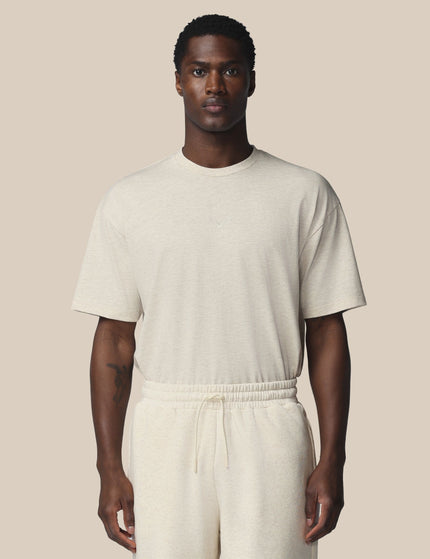 Castore Adapt Cotton Short Sleeve Loose Fit T-Shirt - Oatmeal Marlimages1- The Sports Edit