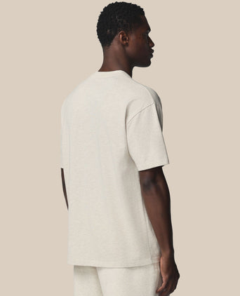 Adapt Cotton Short Sleeve Loose Fit T-Shirt - Oatmeal Marl