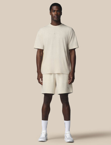 Castore Adapt Cotton Short Sleeve Loose Fit T-Shirt - Oatmeal Marlimages5- The Sports Edit
