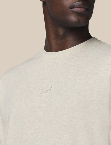 Castore Adapt Cotton Short Sleeve Loose Fit T-Shirt - Oatmeal Marlimages4- The Sports Edit