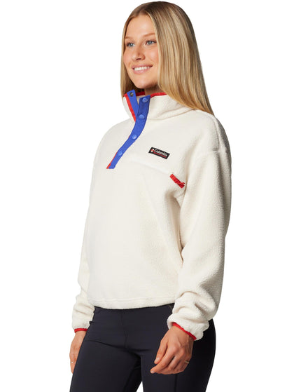 Columbia Helvetia II Cropped Sherpa Half Snap Fleece - Chalkimage2- The Sports Edit