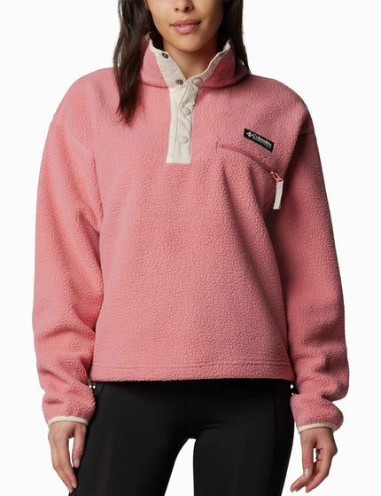 Columbia Helvetia II Cropped Sherpa Half Snap Fleece - Pink Agaveimage1- The Sports Edit