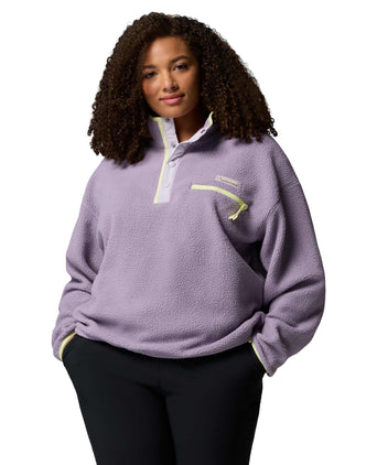 Helvetia II Cropped Sherpa Half Snap Fleece - Shale Purple