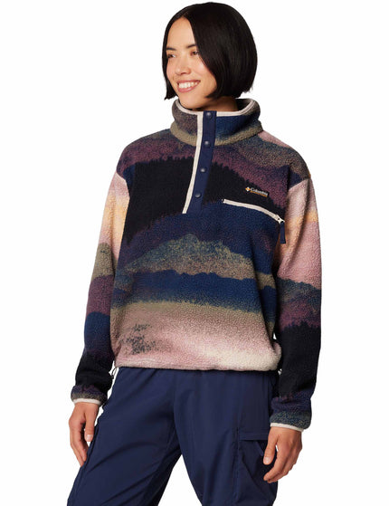 Columbia Helvetia II Cropped Sherpa Half Snap Printed Fleece - Collegiate Navy Dolomitesimage3- The Sports Edit