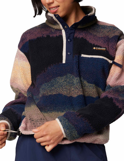 Columbia Helvetia II Cropped Sherpa Half Snap Printed Fleece - Collegiate Navy Dolomitesimage4- The Sports Edit