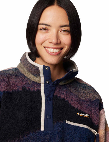 Columbia Helvetia II Cropped Sherpa Half Snap Printed Fleece - Collegiate Navy Dolomitesimage5- The Sports Edit