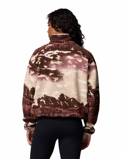 Columbia Helvetia II Cropped Sherpa Half Snap Printed Fleece - Tobacco Sisters/Dark Stoneimages3- The Sports Edit