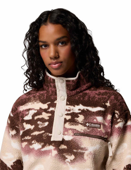 Columbia Helvetia II Cropped Sherpa Half Snap Printed Fleece - Tobacco Sisters/Dark Stoneimages4- The Sports Edit