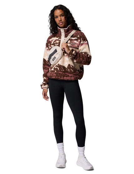 Columbia Helvetia II Cropped Sherpa Half Snap Printed Fleece - Tobacco Sisters/Dark Stoneimages6- The Sports Edit
