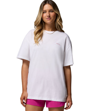 Rolling Bend Graphic Oversized T-Shirt - White/Floral Groove