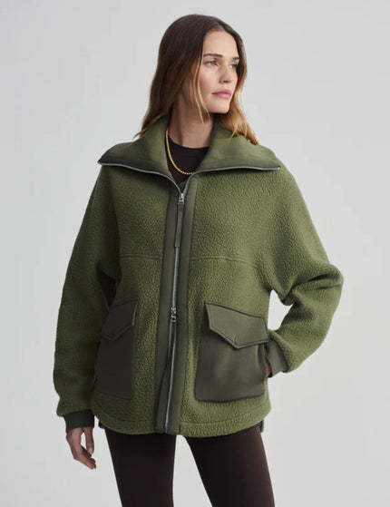 Varley Eleanor Patch Pocket Fleece - Winter Mossimage1- The Sports Edit