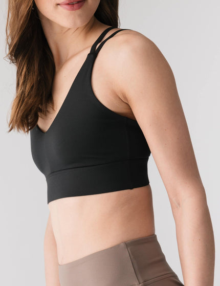 Girlfriend Collective Gigi Strappy Bra - Blackimages4- The Sports Edit