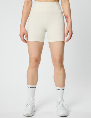 High Waisted Run Short - Ivory