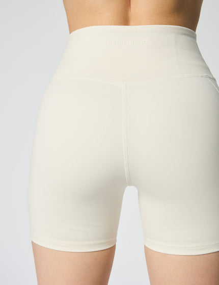 Girlfriend Collective High Waisted Run Short - Ivoryimage7- The Sports Edit