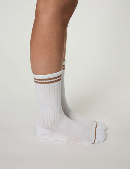 Girlfriend Collective Striped Crew Socks-Brownieimage3- The Sports Edit