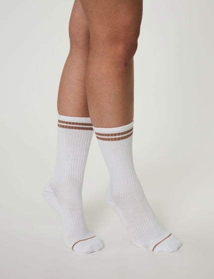 Girlfriend Collective Striped Crew Socks-Brownieimage4- The Sports Edit