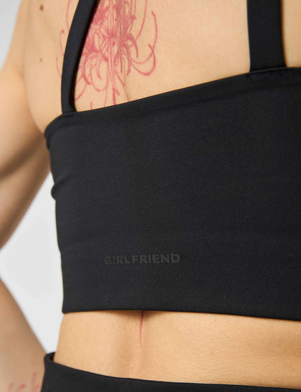 Girlfriend Collective Uma One Shoulder Bra - Blackimage5- The Sports Edit