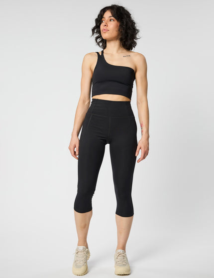 Girlfriend Collective Uma One Shoulder Bra - Blackimage6- The Sports Edit