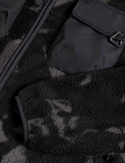 Goodmove Borg Printed Funnel Neck Zip Up Fleece Jacket - Medium Grey Miximages5- The Sports Edit