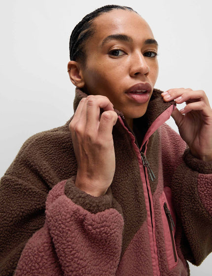Goodmove Borg Zip Up Funnel Neck Fleece - Dark Chocolateimage1- The Sports Edit