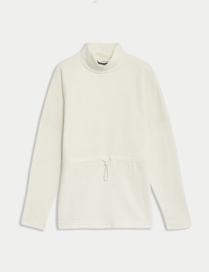 Goodmove Cotton Rich Brushed Funnel Neck Sweatshirt - Ivoryimage6- The Sports Edit