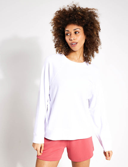 Goodmove Cotton Rich Crew Neck Sweatshirt - Whiteimage1- The Sports Edit