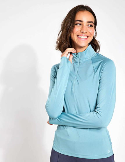 Goodmove Funnel Neck Half Zip Running Top - Blueimage1- The Sports Edit