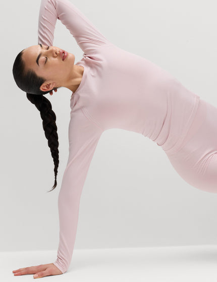 Goodmove Jacquard Crew Neck Top - Pale Pinkimages1- The Sports Edit