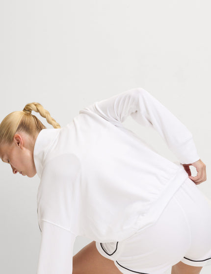 Goodmove Modal Rich Funnel Neck Half Zip Top - Whiteimage2- The Sports Edit