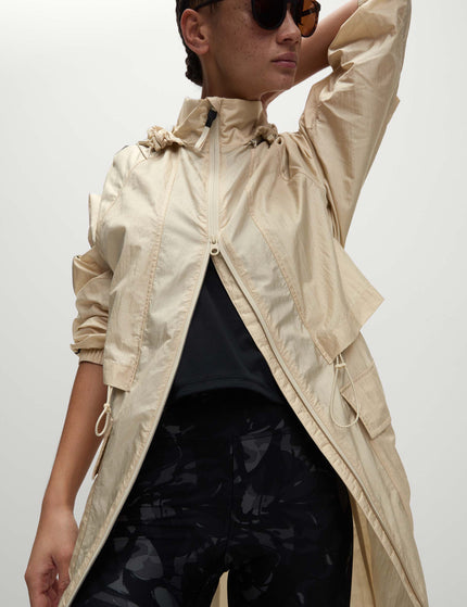 Goodmove Packable Iridescent Hooded Parka with Stormwear - Antique Creamimages1- The Sports Edit