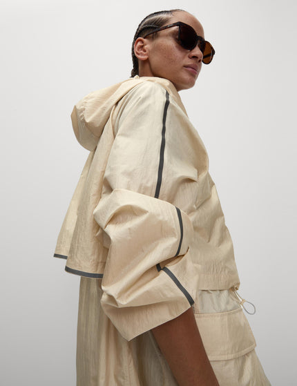 Goodmove Packable Iridescent Hooded Parka with Stormwear - Antique Creamimages4- The Sports Edit
