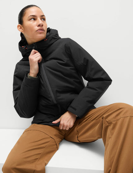 Goodmove Padded Waterproof Hooded Jacket - Blackimage2- The Sports Edit